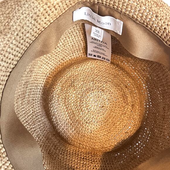 Aritzia Little Moon Women's Straw Sun Hat Packable Beach Travel Beige Size XS - Picture 9 of 14